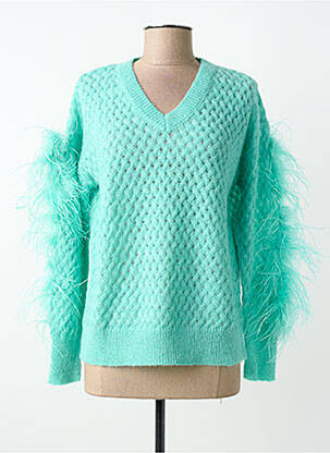 Pull coupe droite manches longues bleu ZOE ZONE OF EMBROIDERED femme
