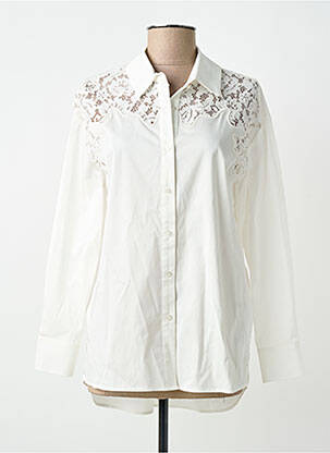 Chemisier coupe droite manches longues blanc MORGAN femme