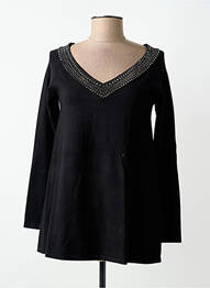 Pull col v manches longues noir FRACOMINA femme