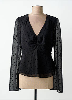 Top coupe cintrée manches longues noir GUESS femme
