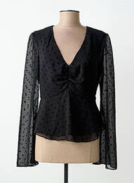 Top coupe cintrée manches longues noir GUESS femme