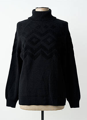 Pull col roulé coupe droite manches longues noir STREET ONE femme