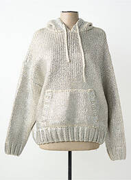 Sweat-shirt à capuche manches longues manches longues argent K-DESIGN femme