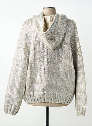 Sweat-shirt à capuche manches longues manches longues argent K-DESIGN femme