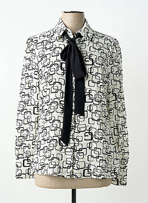 Chemisier tissage crêpe manches longues blanc GAUDI femme