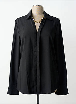 Chemisier tissage crêpe manches longues noir GAUDI femme