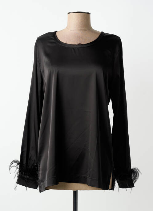 Top col rond manches longues noir ZOE ZONE OF EMBROIDERED femme