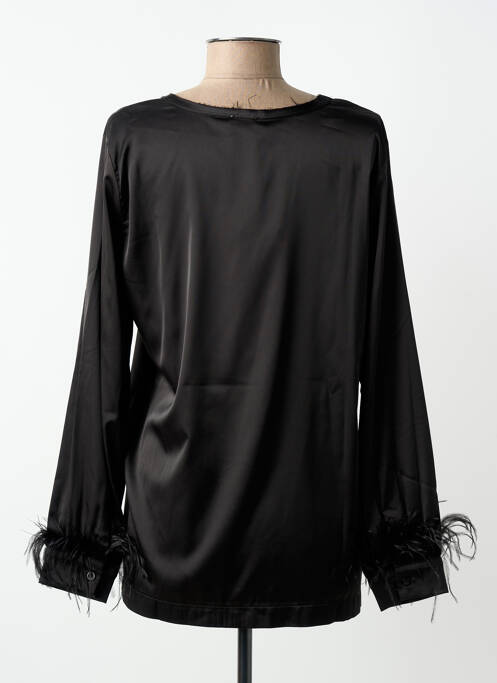 Top col rond manches longues noir ZOE ZONE OF EMBROIDERED femme