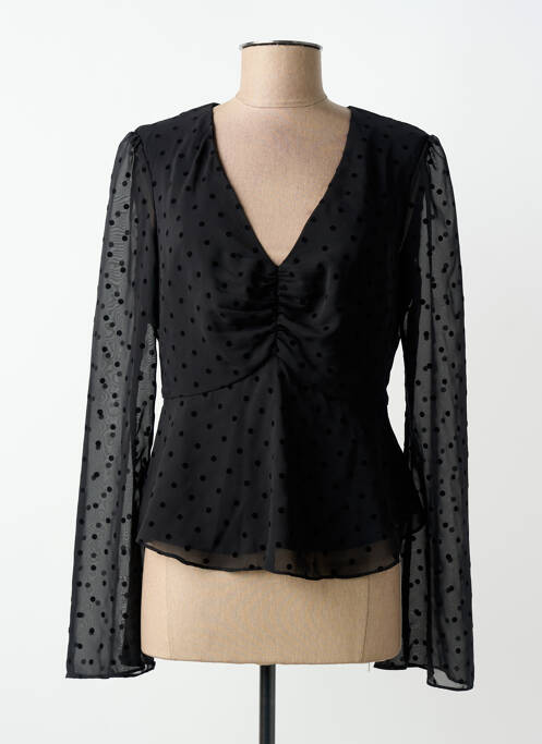 Top coupe cintrée manches longues noir GUESS femme