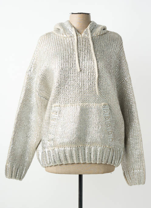 Sweat-shirt à capuche manches longues manches longues argent K-DESIGN femme