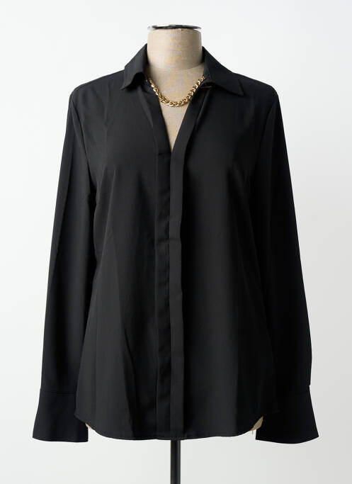 Chemisier tissage crêpe manches longues noir GAUDI femme