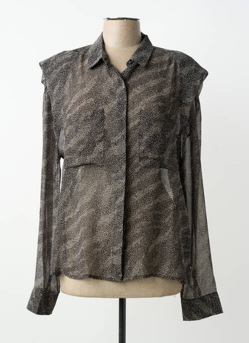 Chemisier coupe cintrée manches longues noir LE TEMPS DES CERISES femme