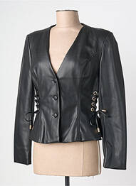 Veste simili cuir coupe cintrée noir FRACOMINA femme
