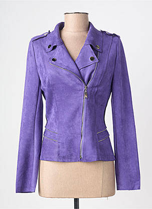 Veste casual tissage suedine violet H F WOMAN COLLECTION femme