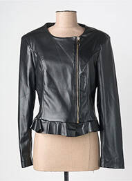Veste simili cuir coupe cintrée noir AMELIE & AMELIE femme