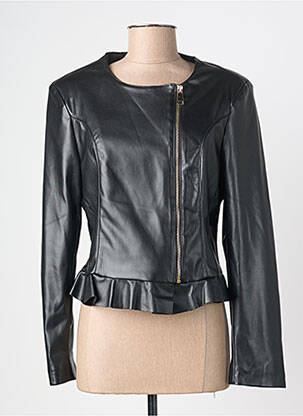 Veste simili cuir coupe cintrée noir AMELIE & AMELIE femme