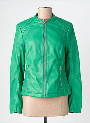 Veste simili cuir coupe cintrée vert STREET ONE femme