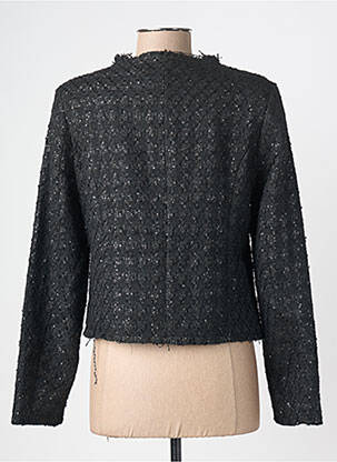 Veste casual col rond noir GEISHA femme