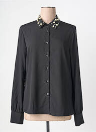 Chemisier tissage crêpe manches longues noir GAUDI femme