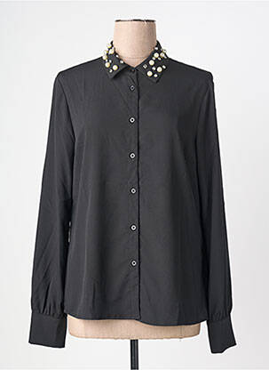 Chemisier tissage crêpe manches longues noir GAUDI femme