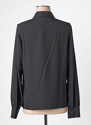 Chemisier tissage crêpe manches longues noir GAUDI femme