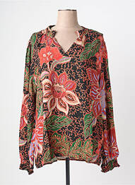 Blouse imprimé fantaisie manches longues noir GEISHA femme