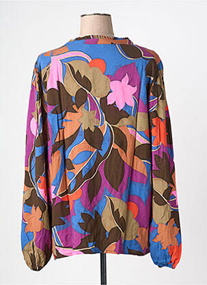 Blouse imprimé fantaisie manches longues bleu GEISHA femme
