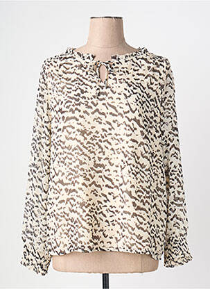 Blouse col rond manches longues beige STREET ONE femme