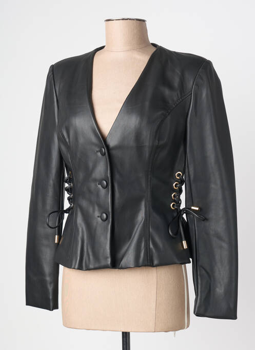 Veste simili cuir coupe cintrée noir FRACOMINA femme
