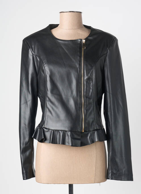 Veste simili cuir coupe cintrée noir AMELIE & AMELIE femme