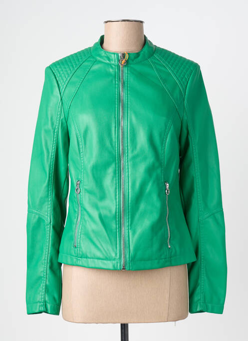 Veste simili cuir coupe cintrée vert STREET ONE femme
