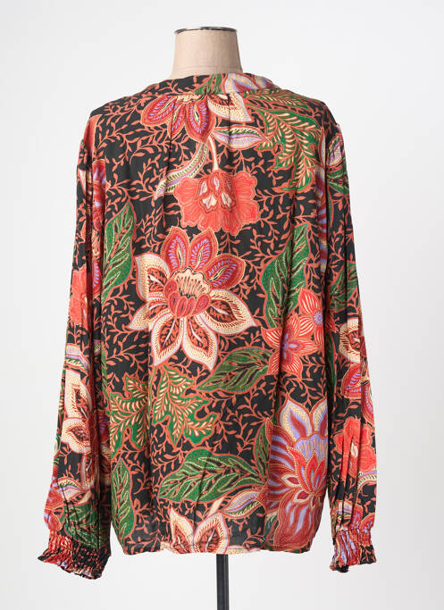 Blouse tissage popeline manches longues noir GEISHA femme