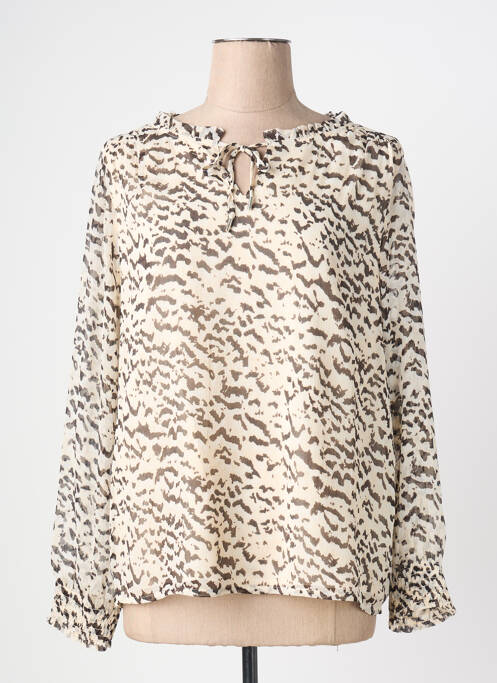 Blouse col rond manches longues beige STREET ONE femme