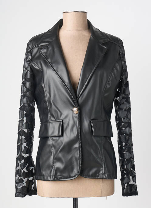Veste simili cuir noir JOLIFLY & JUSTINE Y femme