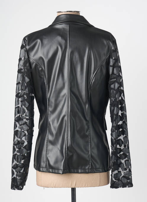 Veste simili cuir noir JOLIFLY & JUSTINE Y femme