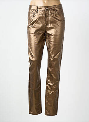 Pantalon slim stretch taille normale or GEISHA femme