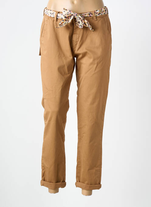 Pantalon 7/8 stretch taille normale marron LE TEMPS DES CERISES femme