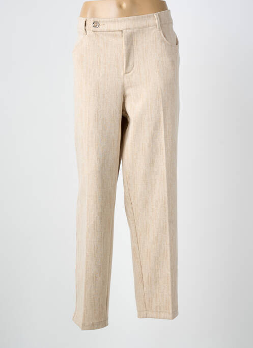 Pantalon droit fermeture zippée sous rabat boutonné taille normale beige STREET ONE femme