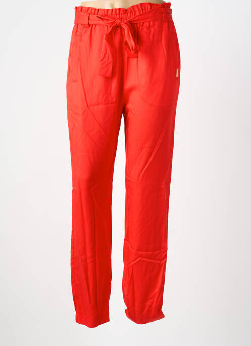 Pantalon droit tissage popeline taille normale rouge GAUDI femme