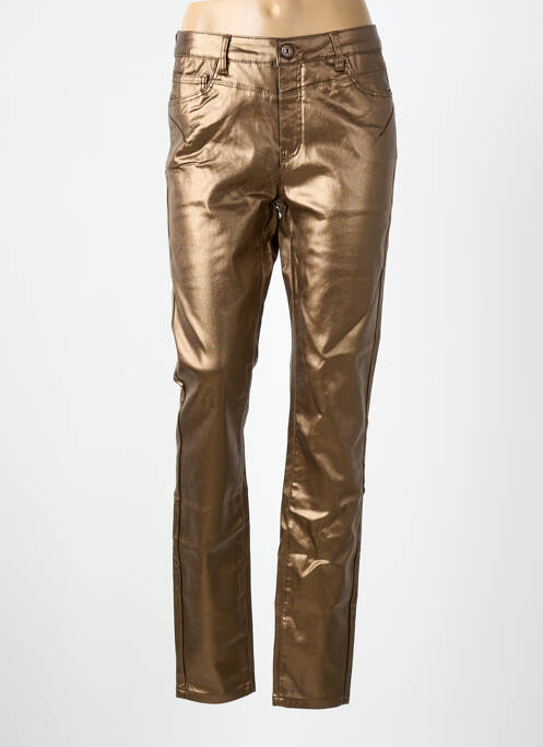 Pantalon slim stretch taille normale or GEISHA femme