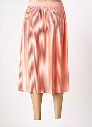Jupe mi-longue coupe droite orange QS femme