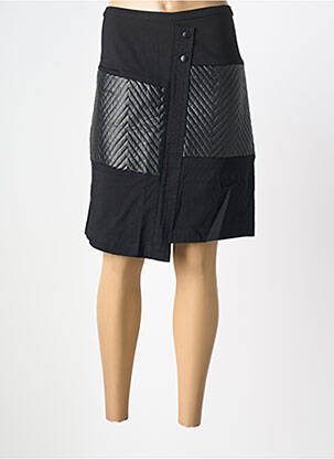 Jupe mi-longue coupe droite noir NÜ femme