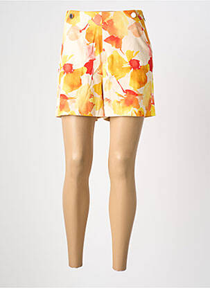 Short taille à pinces taille haute jaune MORGAN femme
