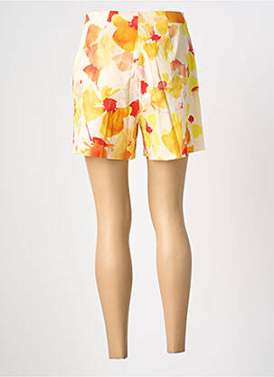 Short taille à pinces taille haute jaune MORGAN femme