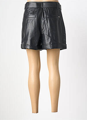 Short tissage simili-cuir taille normale noir MORGAN femme