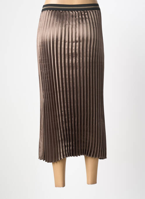Jupe mi-longue taille normale marron GEISHA femme