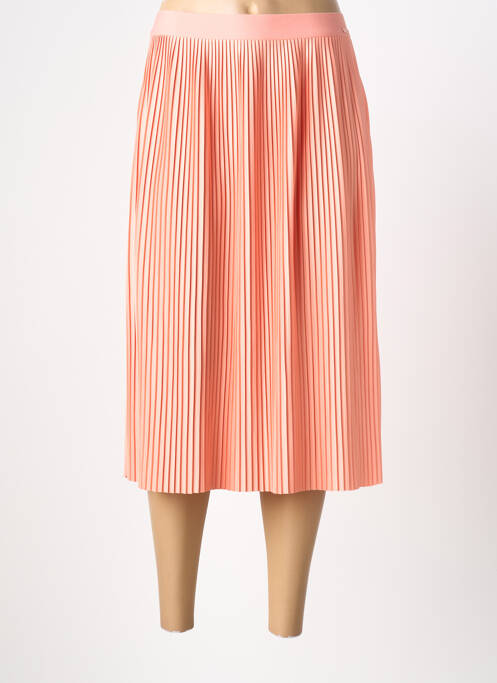 Jupe mi-longue coupe droite orange QS femme
