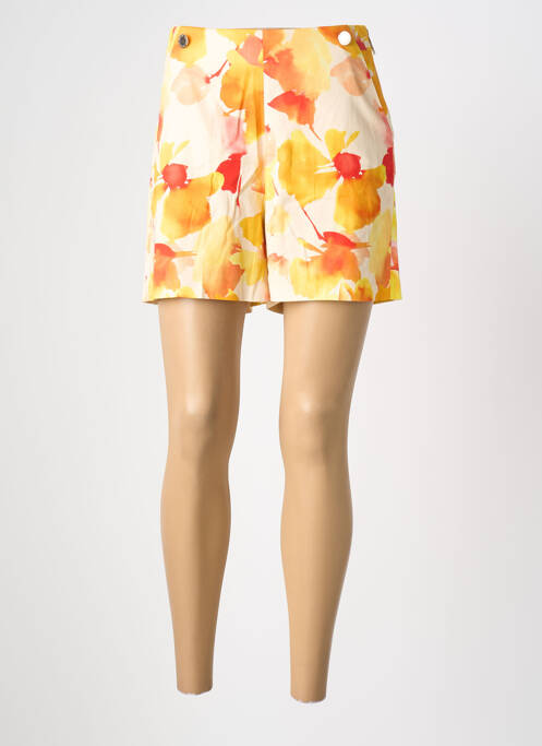 Short taille à pinces taille haute jaune MORGAN femme