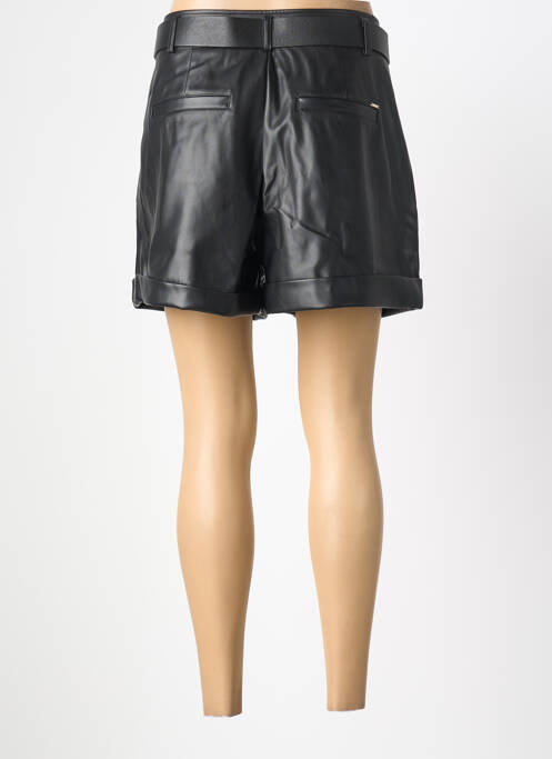 Short fermeture zippée sous rabat boutonné taille normale noir MORGAN femme