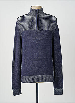 Pull maille tricot manches longues bleu STREET ONE homme
